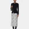 Silver midi skirt in lace