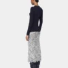 Silver midi skirt in lace
