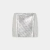 Silver mini skirt in mesh