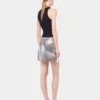 Silver mini skirt in mesh