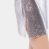 Silver mini skirt in mesh