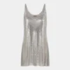 Silver tank top in mesh
