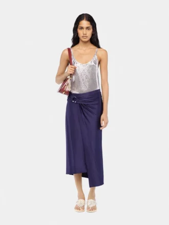 Midi piercing jersey skirt