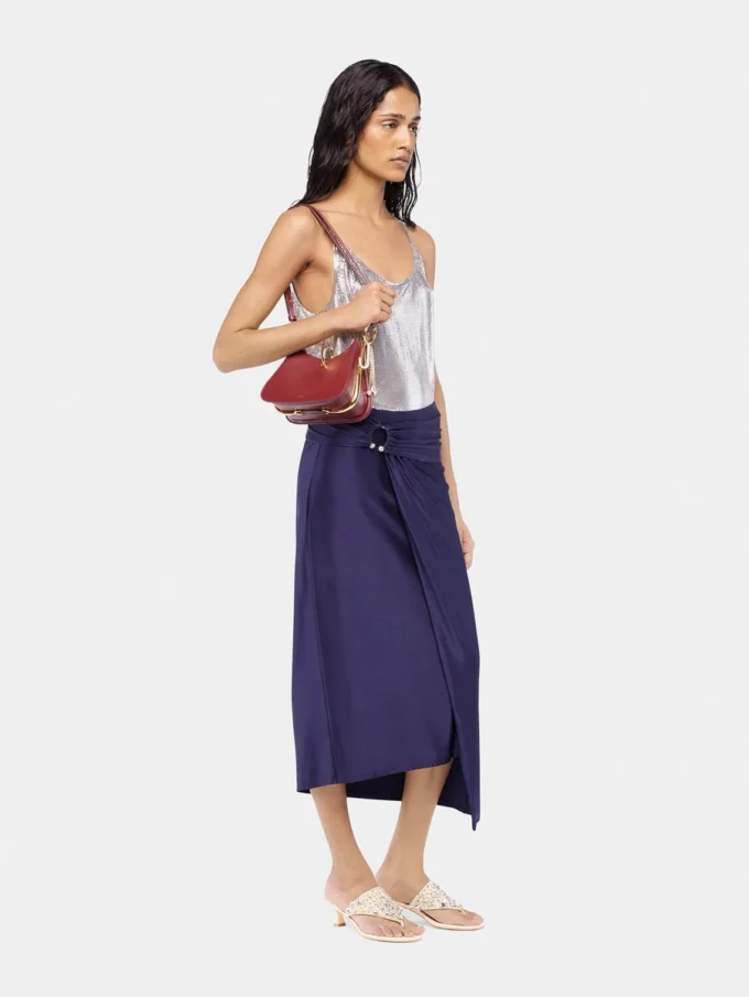 Midi piercing jersey skirt