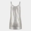 Silver tank top in mesh