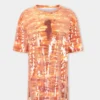 T-shirt mini dress in cotton and sequins