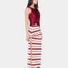 Draped long skirt in jersey