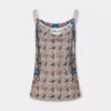 Tank top in printed satin