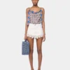 Tank top in printed satin