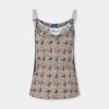 Tank top in printed satin