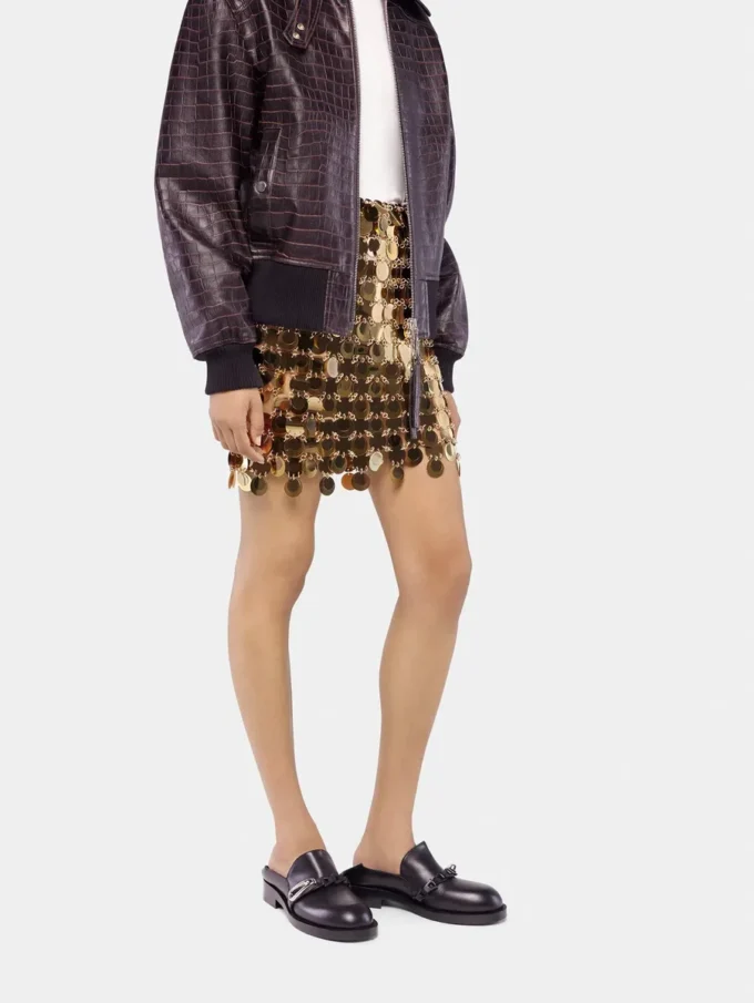 The gold sparkle discs skirt