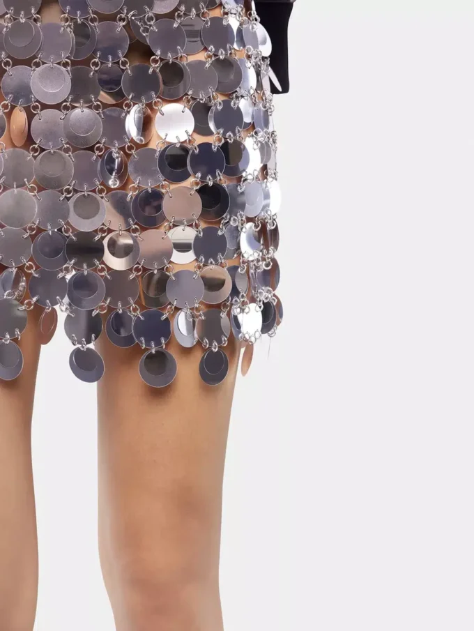 The silver sparkle discs skirt