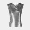 Top in a silver mini mesh Top in a silver mini mesh