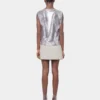 Top in a silver mini mesh Top in a silver mini mesh
