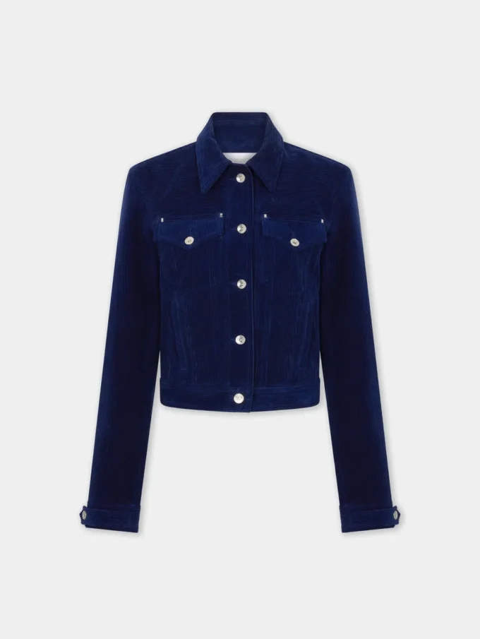 Trucker jacket in velvet