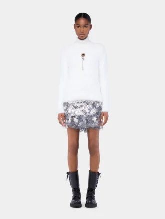Turtleneck top in brushed knit