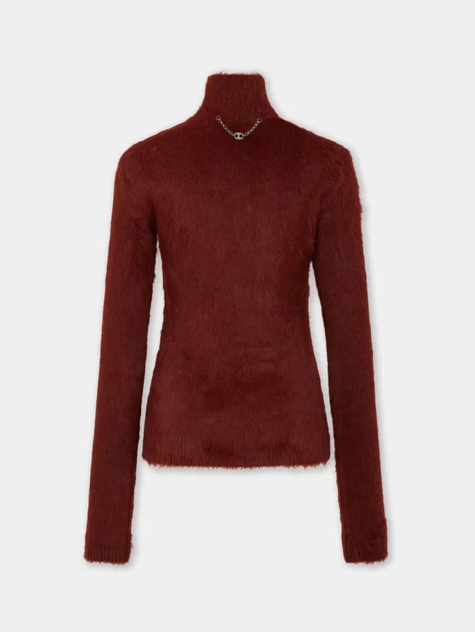 Turtleneck top in brushed knit