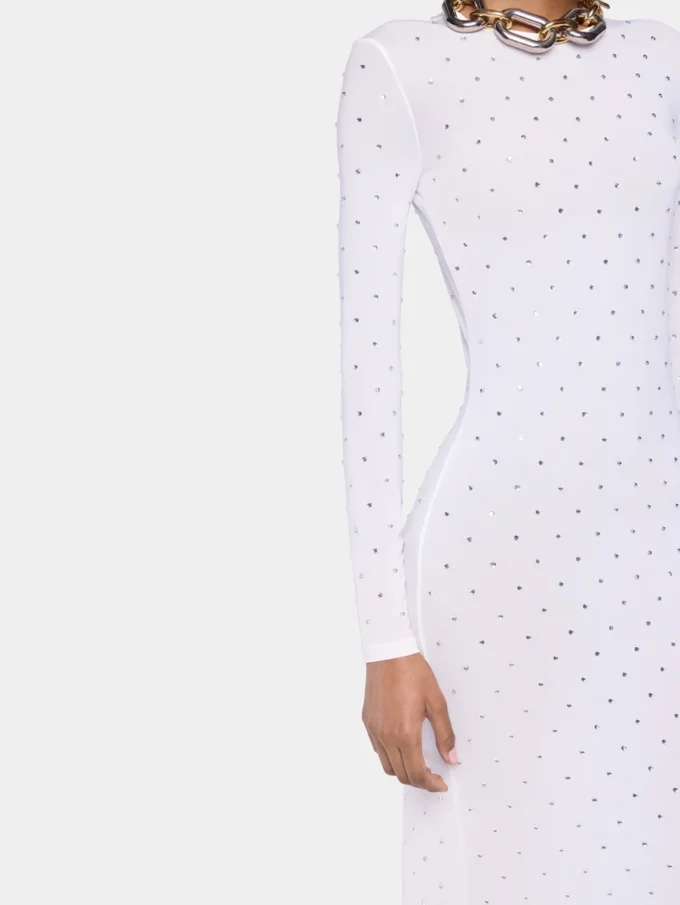 White long dress in jersey