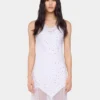 White long dress sleeveless in muslin and satin