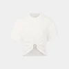 White t-shirt with piercing