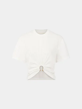 White t-shirt with piercing White t-shirt with piercing