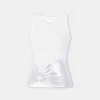 White tank top piercing in ribbed jersey