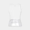 White tank top piercing in ribbed jersey